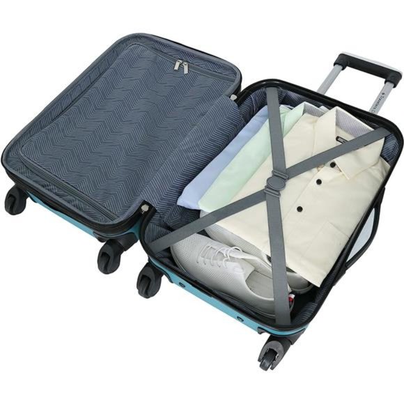 Travelers Club Chicago Hardside Expandable Spinner Luggages, Teal, 20" Carry-On - Picture 2 of 7